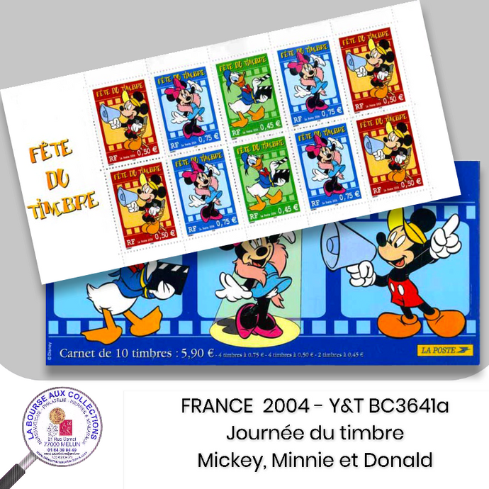 2004 - Journée du Timbre BC3641a - Mickey, Minnie et Donald - Neuf **