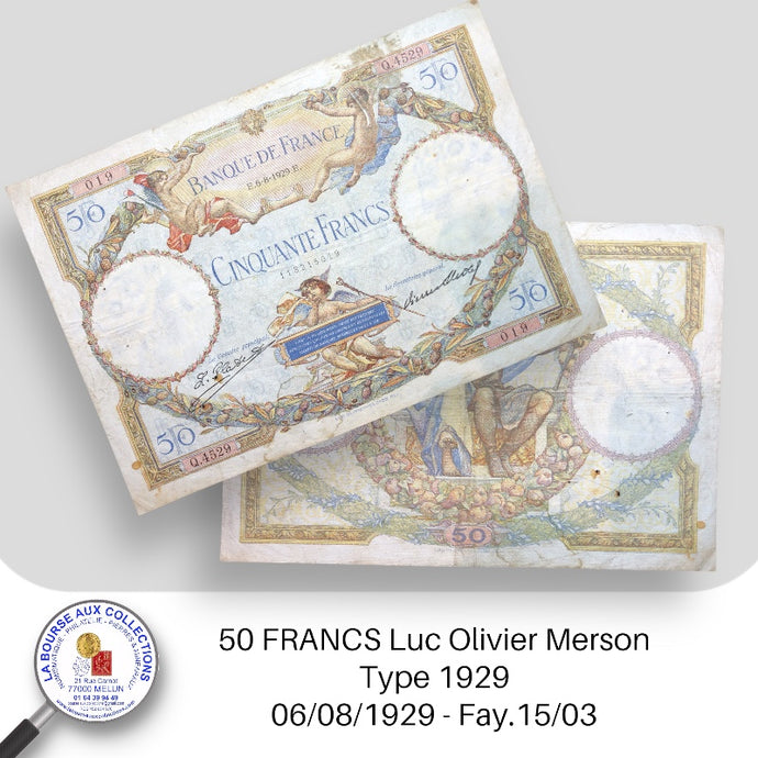 50 FRANCS Luc Olivier Merson type 1929 - 06/08/1929 - Fay.15/03