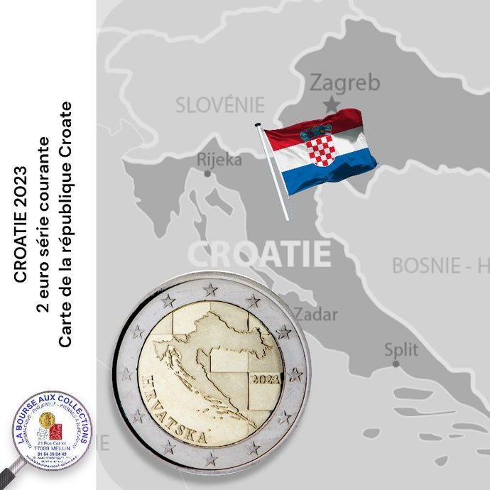 2 euro CROATIE 2022 - Carte de la république Croate (série courante)