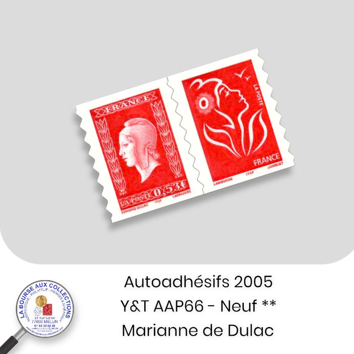 2005 - Autoadhésifs -  Y&T n° AA P66 (3841+3744) - Marianne de Dulac - Neuf **