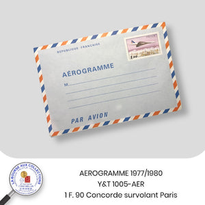 AEROGRAMME - 1977/1980 - Y&T 1005-AER - 1 F. 90 Concorde survolant Paris - NEUF **