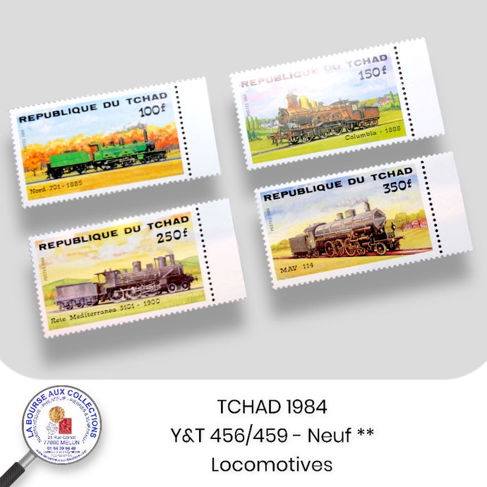 TCHAD 1984 - Y&T 456/459 - Locomotives - Neuf **