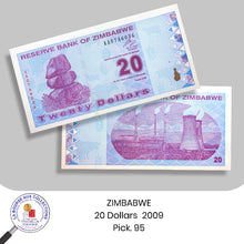 Charger l&#39;image dans la galerie, ZIMBABWE - 20 Dollars  2009 - Pick. 95 - NEUF / UNC
