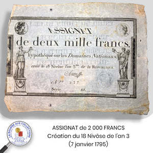 ASSIGNAT - 2 000 FRANCS - Création du 18 Nivôse de l'an 3 (7 janvier 1795)