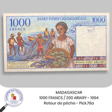Charger l&#39;image dans la galerie, MADAGASCAR - 1000 Francs/200 Ariary - 1994 - Pick.76a
