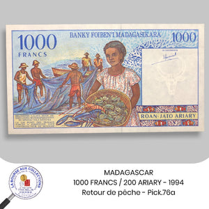 MADAGASCAR - 1000 Francs/200 Ariary - 1994 - Pick.76a