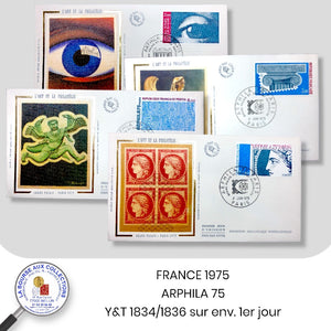FRANCE 1975 - Y&T 1834/1836 sur Enveloppes 1er jour d'émission ARPHILA 75 Paris 06/06/1975
