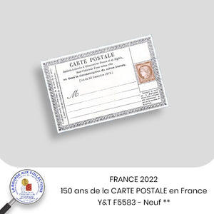 2022 - Y&T F5583 - 150 ans de la CARTE POSTALE en France - NEUF **