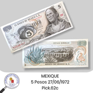 MEXIQUE - 5 Pesos 27/06/1972 - Pick.62c