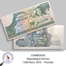 Charger l&#39;image dans la galerie, CAMBODGE - République Khmer - 1 000 Riels  1973  - Pick.16a - NEUF/UNC
