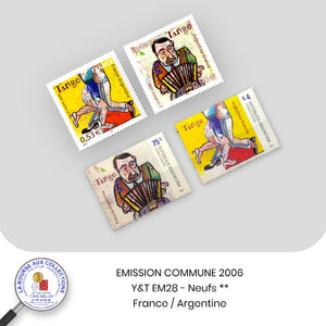 FRANCE 2006 - Emission commune France-Argentine - Y&T EM28 - Le Tango - Neufs **
