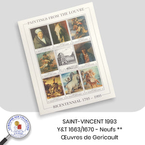 SAINT-VINCENT 1993 - Y&T 1663/1670 - Oeuvres de Géricault - NEUF **