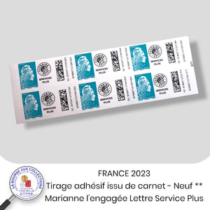 2023 -YT AA 2226 - Tirage autoadhésif - Marianne l'Engagée Service Plus / Issus de  carnet