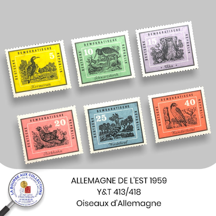 ALLEMAGNE DE L'EST 1959 - Y&T 413/418 - Oiseaux d'Allemagne - NEUF **