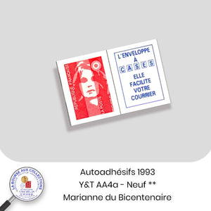 1993 - Autoadhésifs -  Y&T n°  AA 4a (2807a) -  Marianne du bicentenaire - Neuf **