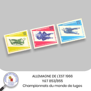 ALLEMAGNE DE L'EST 1966 - Y&T 853/855 - 10ème Championnats du monde de luges à Friedrischsroda   - NEUF **