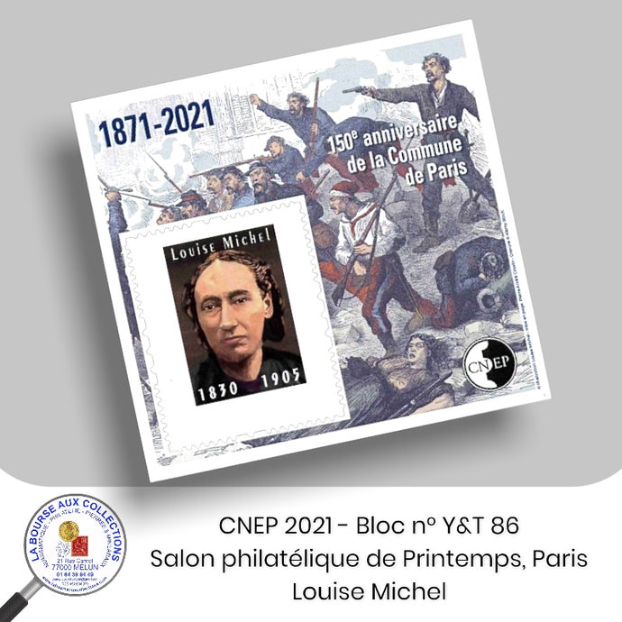 CNEP 2021 - Bloc n° Y&T 86 - Autoadhésif - Salon philatélique de Printemps, Paris - Louise Michel
