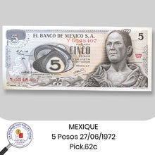 Charger l&#39;image dans la galerie, MEXIQUE - 5 Pesos 27/06/1972 - Pick.62c
