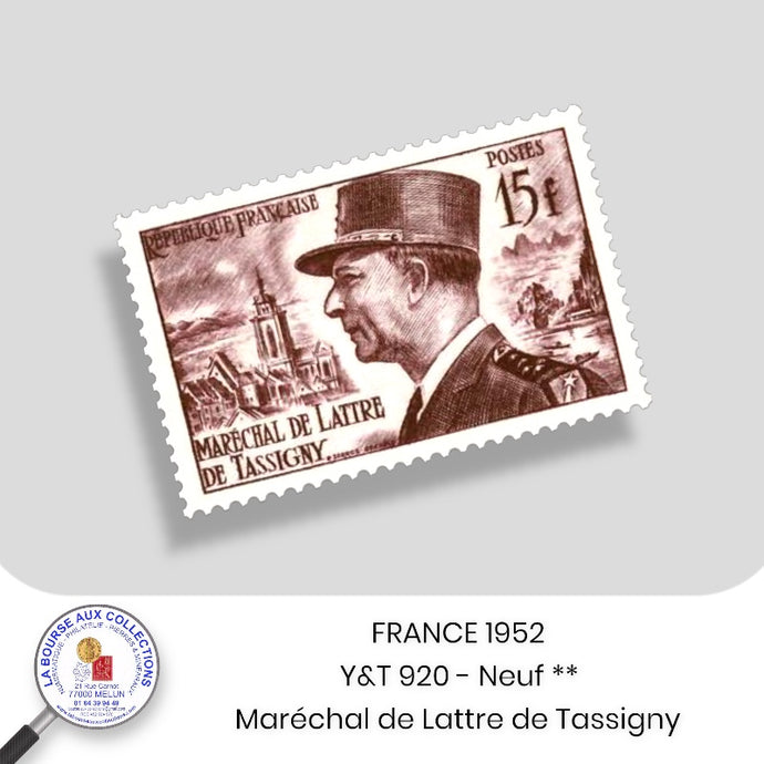 1952 - Y&T 920 - Maréchal de Lattre de Tassigny - Neuf **