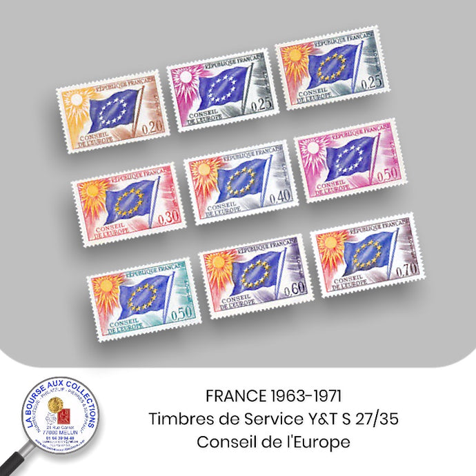 1963/1971 - Y&T S 27/35 - Conseil de l'Europe (type 1958-59) - Neuf **