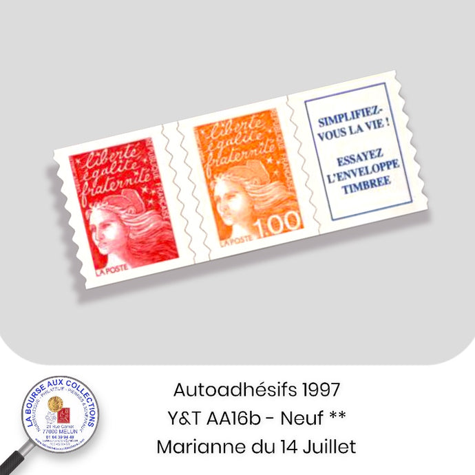 1997 - Autoadhésifs -  Y&T n°  AA 16b  (3101b) -  Marianne du 14 Juillet - Neuf **