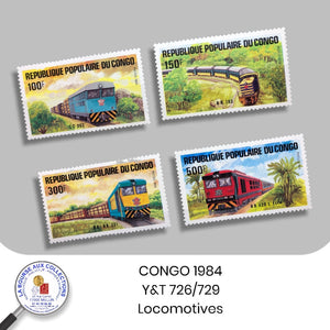 CONGO 1984 - Y&T 726/729 - Locomotives – Neufs **