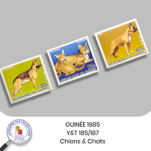 GUINÉE 1985  - Y&T PA 185/187 - Chiens et chats - NEUF **