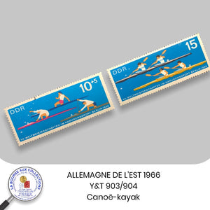 ALLEMAGNE DE L'EST 1966 - Y&T 903/904 - 7ème Championnats du monde de canoë-Kayak    - NEUF **