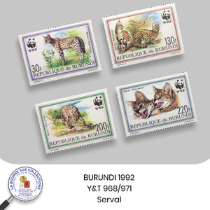 BURUNDI 1992  - Y&T 968/971 - Protection de la faune / Serval - NEUF **