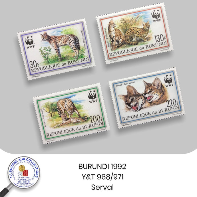 BURUNDI 1992  - Y&T 968/971 - Protection de la faune / Serval - NEUF **