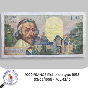 1000 FRANCS Richelieu type 1953 - 03/02/1955 - Fay.42/10