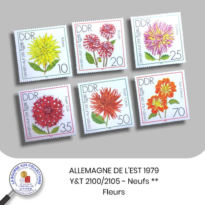 ALLEMAGNE DE L'EST 1979 - Y&T 2100/2105 - Fleurs  - NEUF **