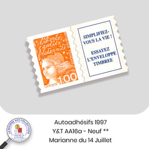 1997 - Autoadhésifs -  Y&T n°  AA 16a (3101a) -  Marianne du 14 Juillet - Neuf **