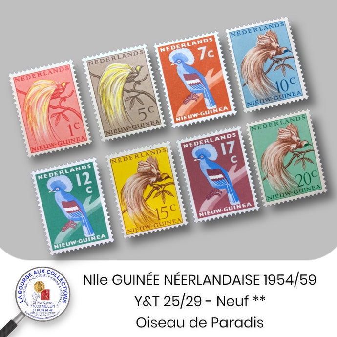 NOUVELLE GUINÉE NÉERLANDAISE 1954-59 - Y&T 25/29 - Oiseau de Paradis - Neuf **