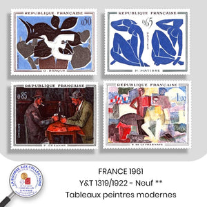 1961 - Y&T 1319/1322 - Tableaux de peintres modernes - Neuf **