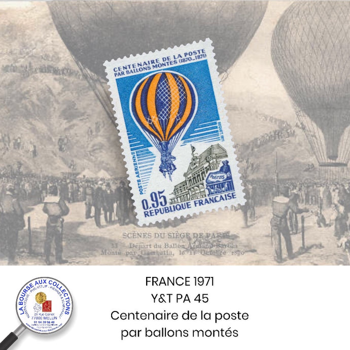 1971- Y&T PA 45 - Centenaire de la poste par ballons montés 1870/1971 / Gare d'Austerlitz- - NEUF **