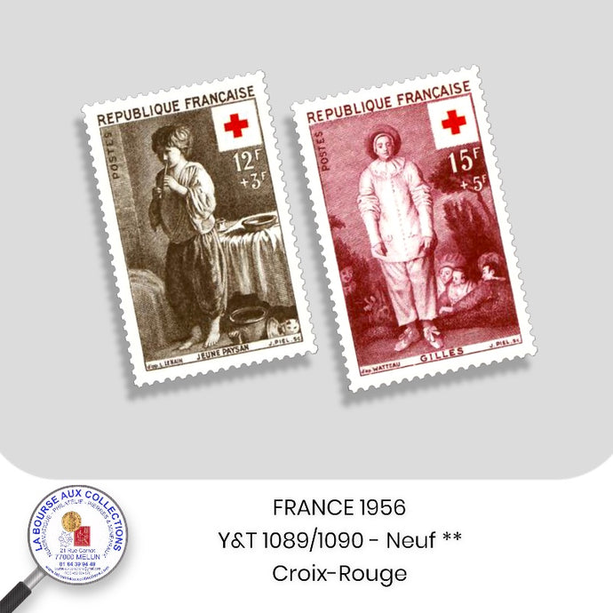 1956 - Y&T 1089/1090 - Surtaxe au profit de la Croix-Rouge / Tableaux - Neuf **
