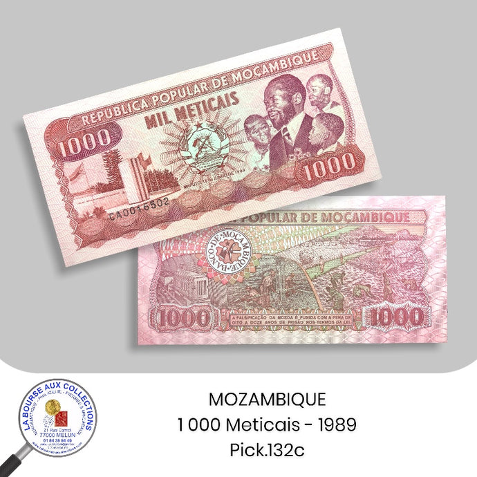 MOZAMBIQUE - 1 000 METICAIS - 1989 - Pick.132c - NEUF / UNC