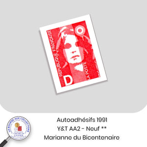 1991 - Autoadhésifs - Y&T n°  AA 2 (2713) -  Marianne du bicentenaire - Neuf **