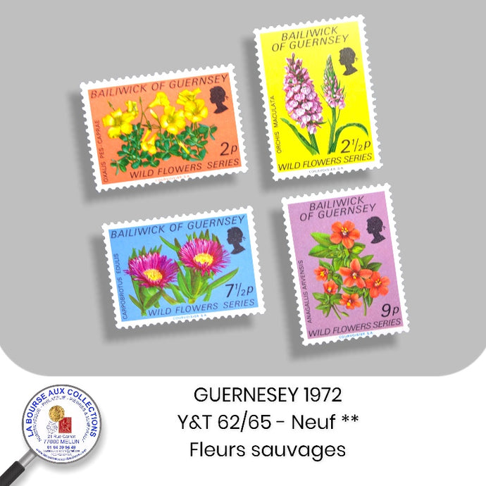 GUERNESEY 1972 - Y&T 62/65 - Fleurs sauvages - NEUF **