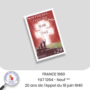 1960 - Y&T 1264 - 20 ème anniversaire de l'appel du général de Gaulle - Neuf **
