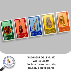 ALLEMAGNE DE L'EST - 1977 - Y&T 1900/1904 - Anciens instruments de musique du Vogland - Neuf **