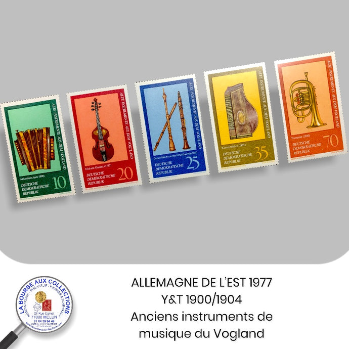 ALLEMAGNE DE L'EST - 1977 - Y&T 1900/1904 - Anciens instruments de musique du Vogland - Neuf **