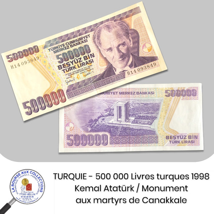 TURQUIE - 500 000 Livres turques 1998 - Pick.212