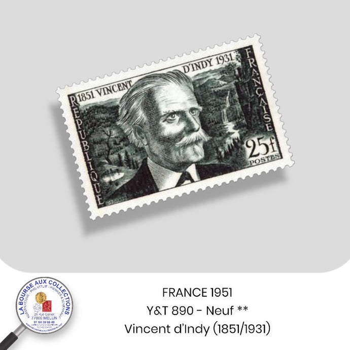 1951 - Y&T 890 - Cinquantenaire de la naissance Vincent d'Indy / Compositeur français - Neuf **