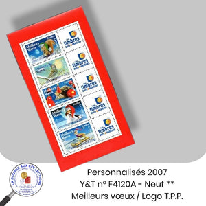 Personnalisés 2007 - Y&T n° F4120A - Feuillet Meilleurs Voeux  / logo T.P.P. - Neufs **