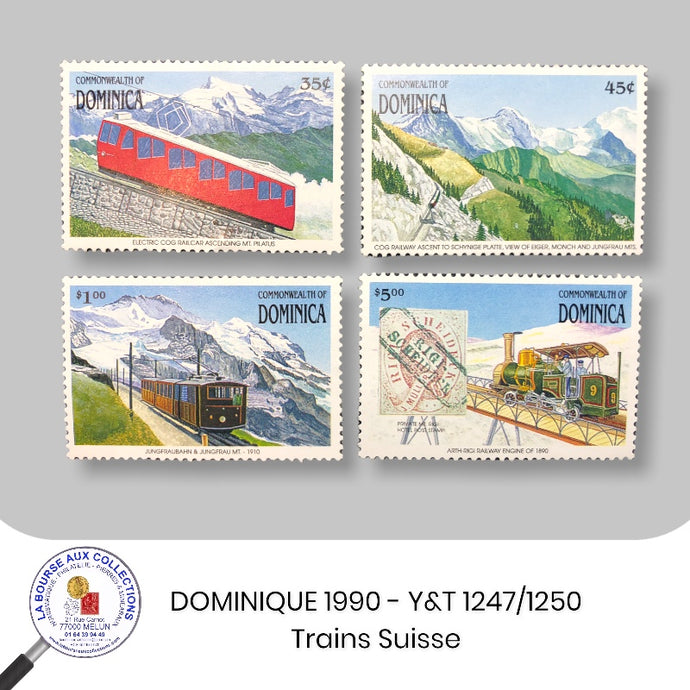DOMINIQUE 1990 - Y&T 1247/1250 - Trains suisses - Neuf **