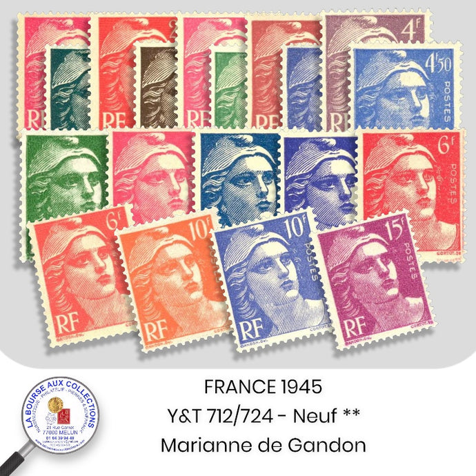 1945 - Y&T 712/724 - Marianne de Gandon - Neuf **