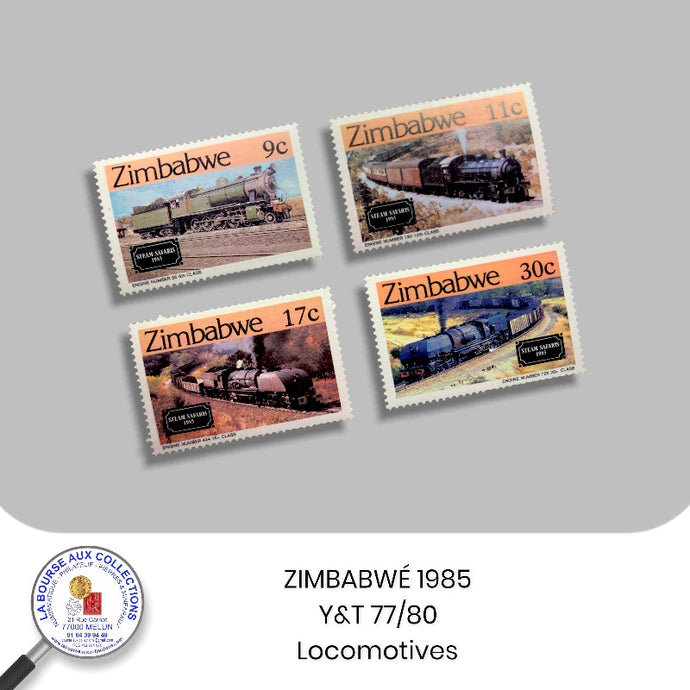 ZIMBABWE 1985 - Y&T 77/80 - Locomotives - Neuf **