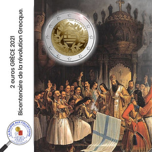 2 euros GRÈCE 2021 - Bicentenaire de la révolution Grecque.